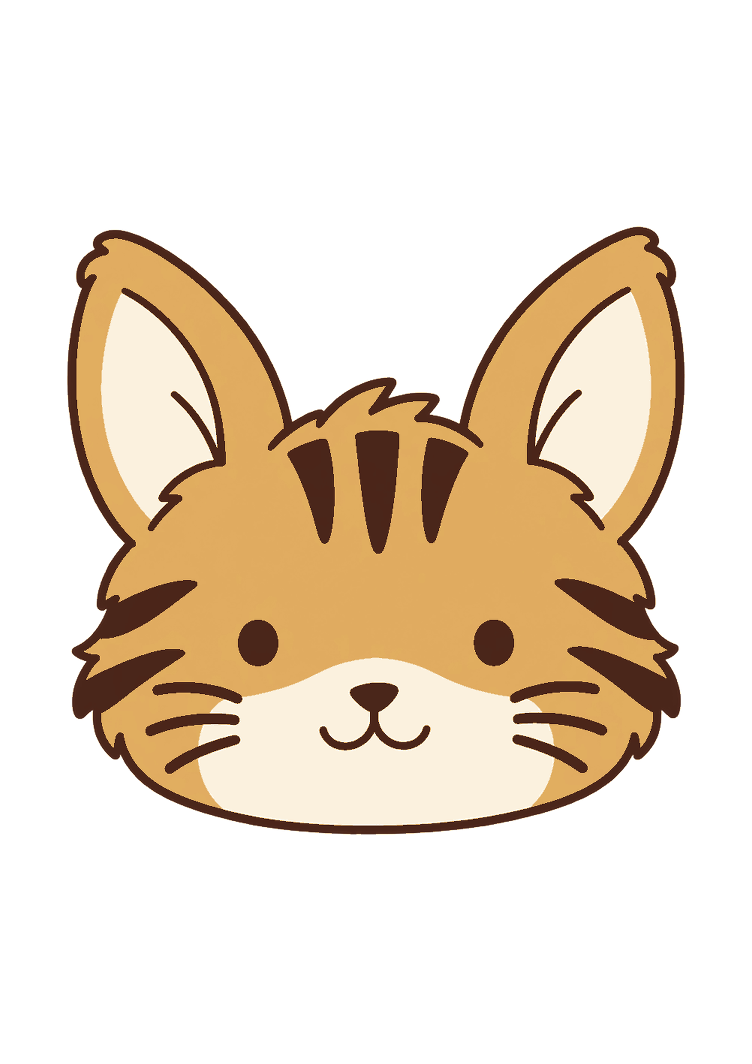 猫のお面・カラーのA4印刷画像