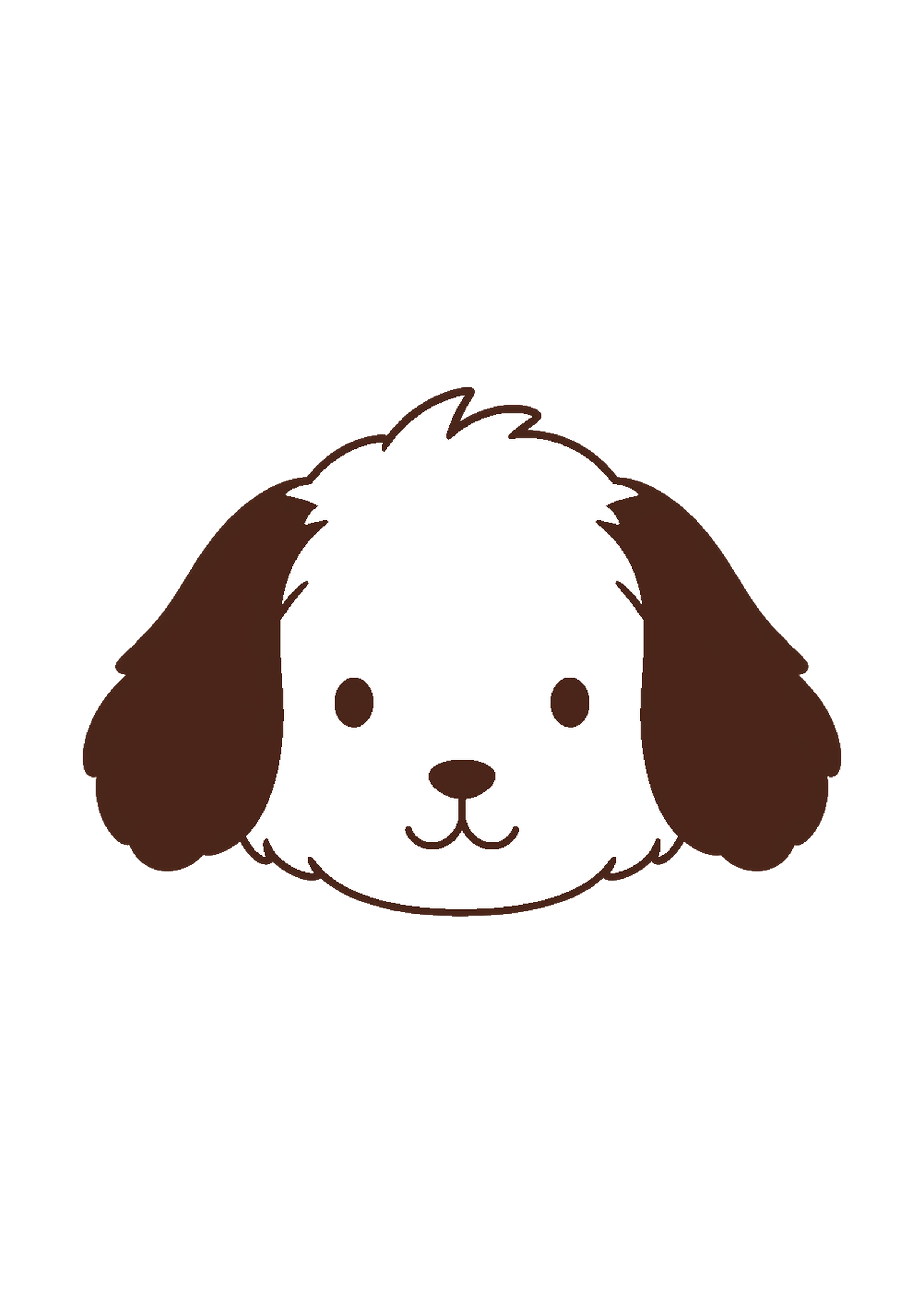犬のお面・ぬりえのA4印刷画像