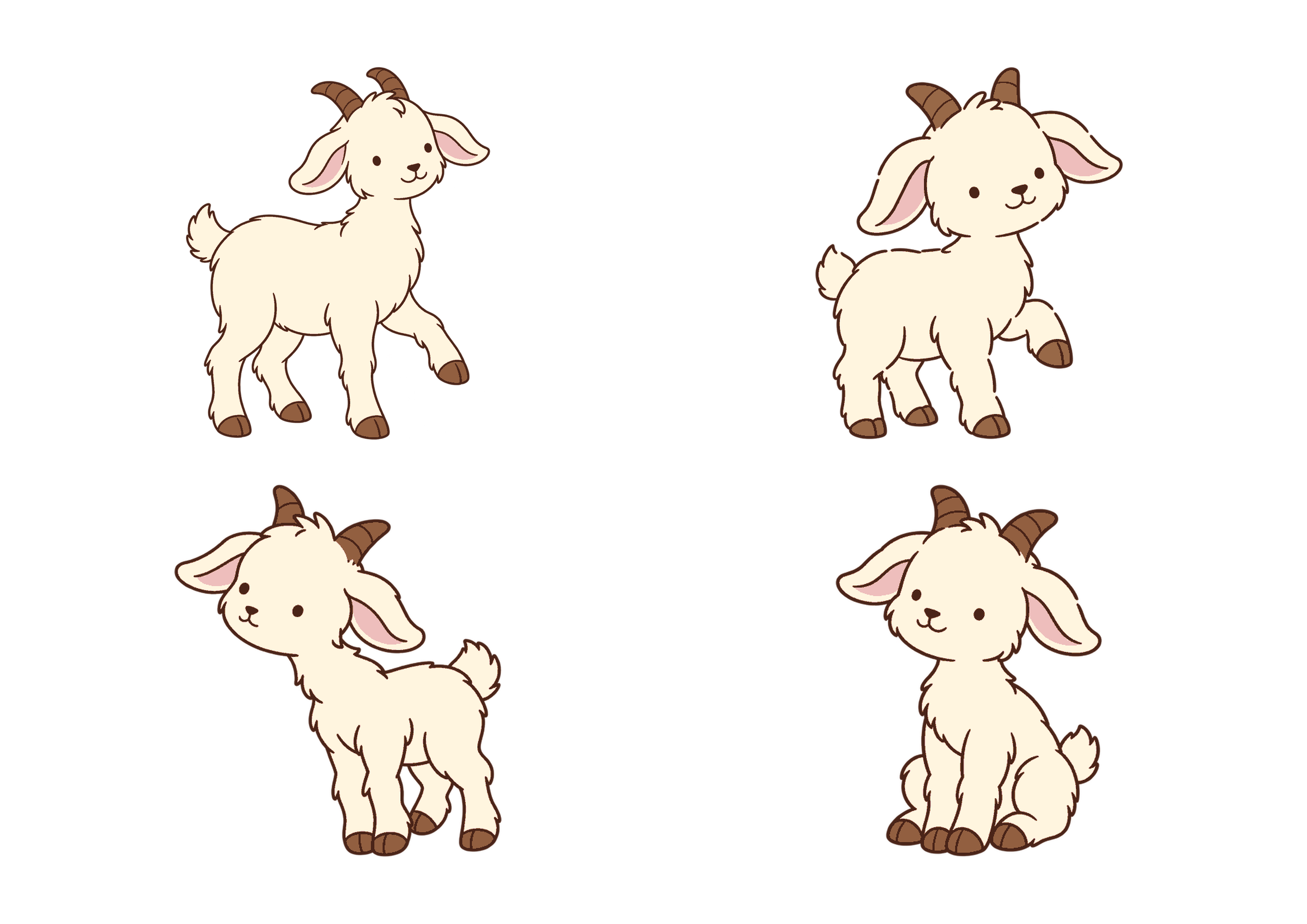 オオカミと7ひきの子やぎのA4印刷画像 1枚目