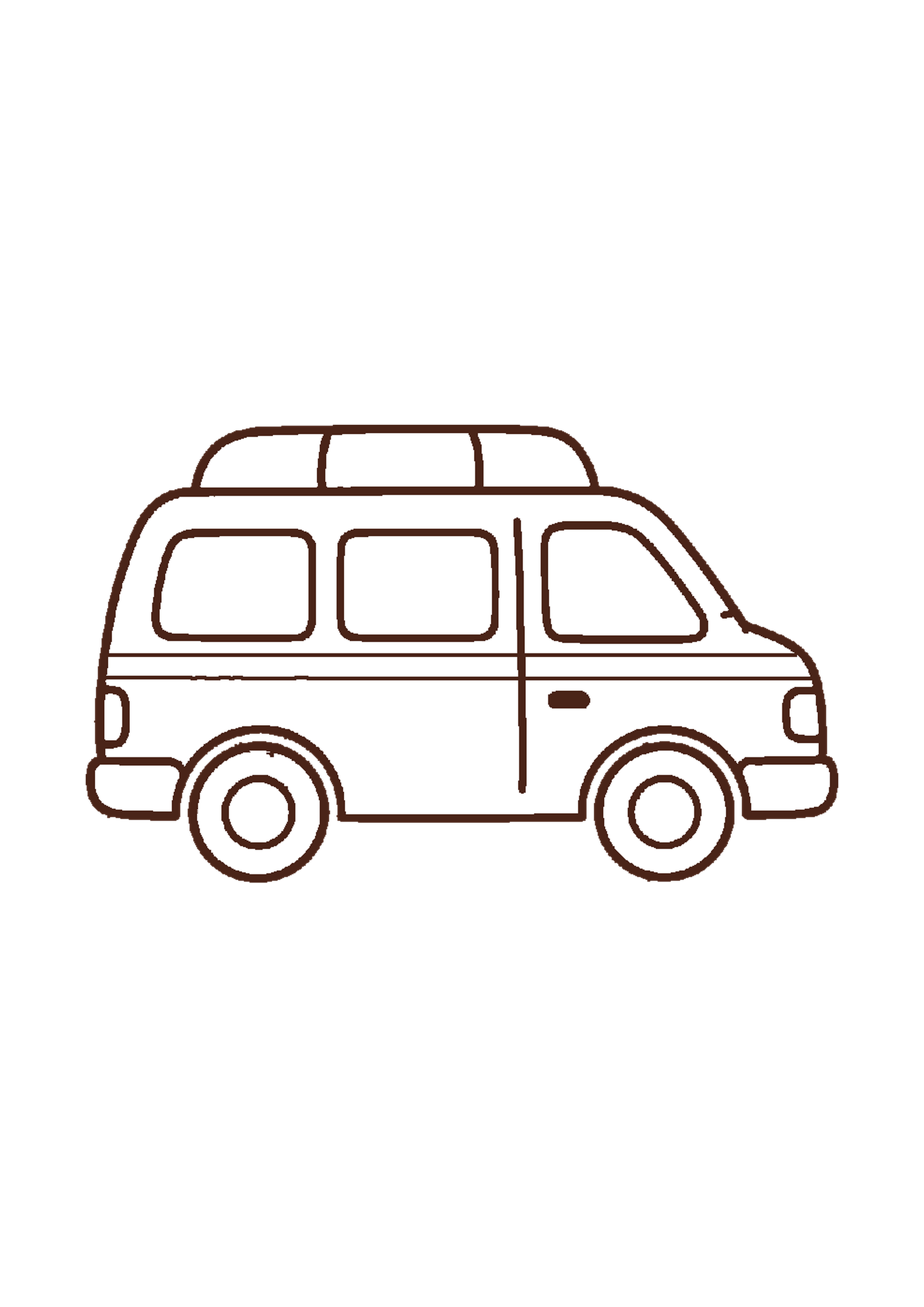 救急車のぬりえのA4印刷画像