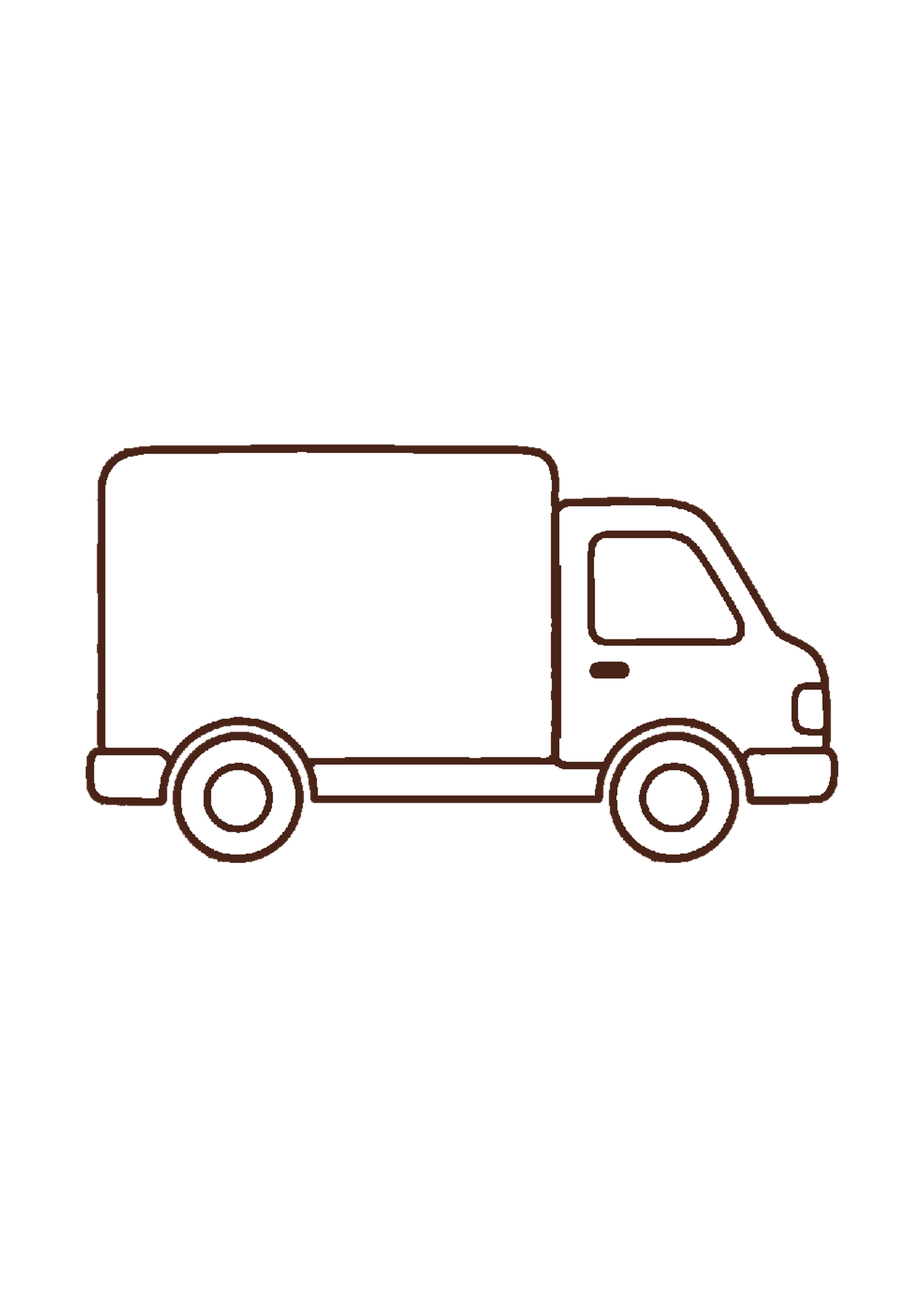トラックのぬりえのA4印刷画像