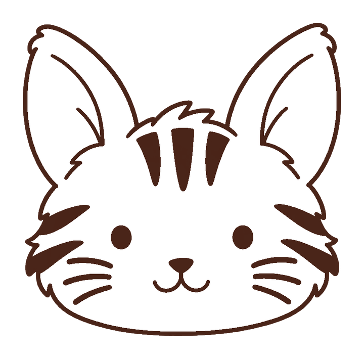 ブレーメンの音楽隊の猫のお面を色ぬりできる白黒線画