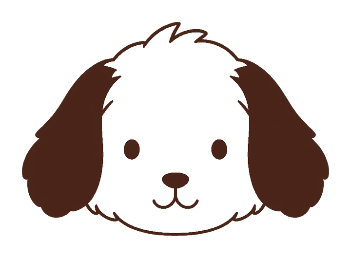 ブレーメンの音楽隊の犬のお面を色ぬりできる白黒線画