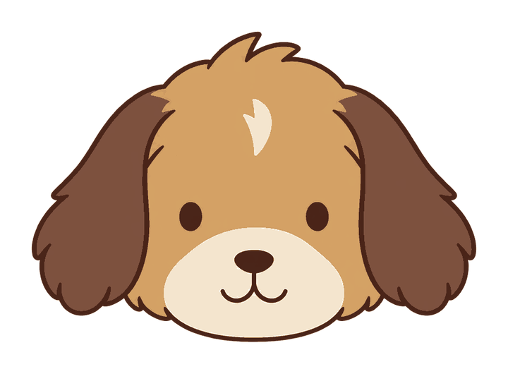 ブレーメンの音楽隊の犬を表したカラーお面の透過イラスト