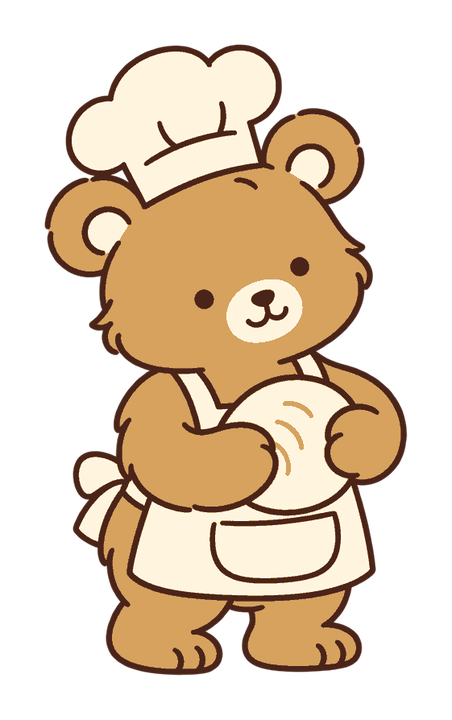 生地をこねるくま