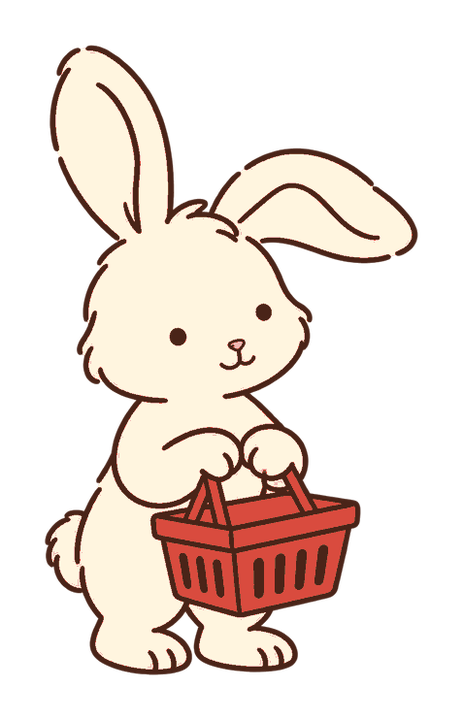 かごを持つうさぎ