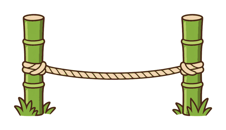 保育の忍者ごっこに使える忍者修行のくぐり門の透過イラスト